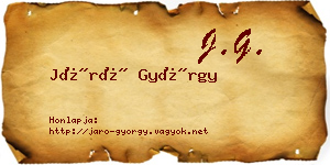 Járó György névjegykártya