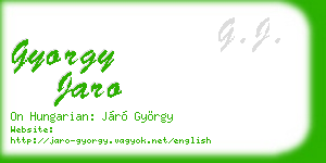 gyorgy jaro business card