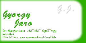 gyorgy jaro business card